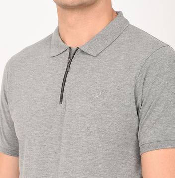 SLIM FIT POLO SHIRT WITH ZIP