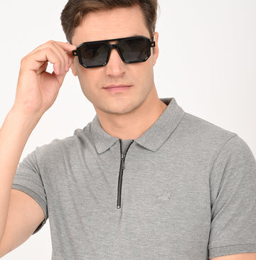 SLIM FIT POLO SHIRT WITH ZIP