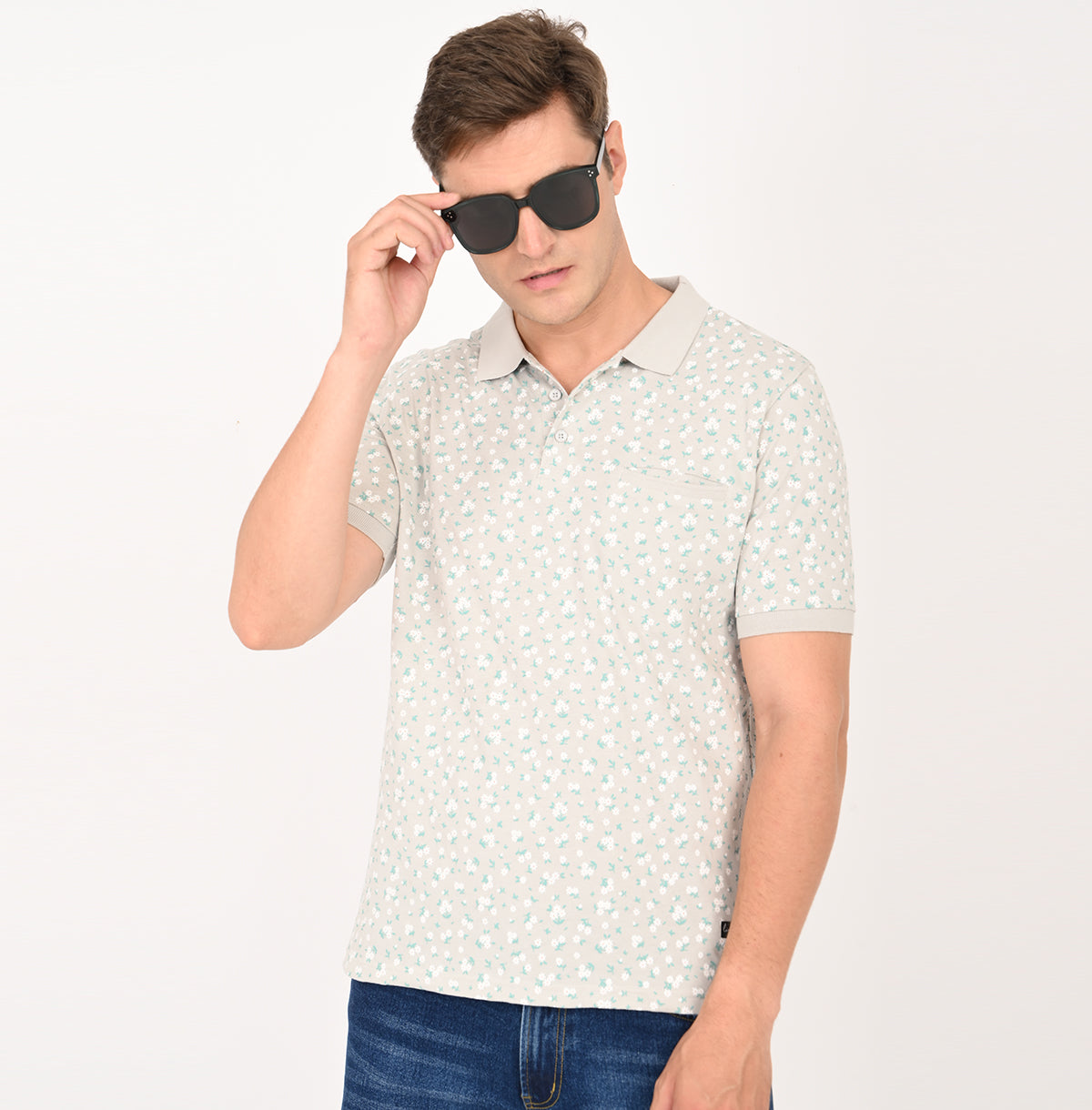 SLIM FIT AOP POLO SHIRT