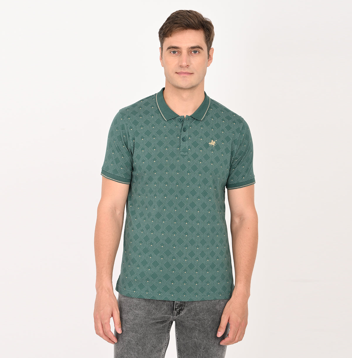SLIM FIT AOP POLO SHIRT