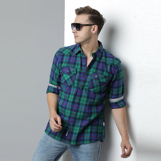 CHECKS FLANNEL SLIM FIT FULL SLEEVES SHIRT