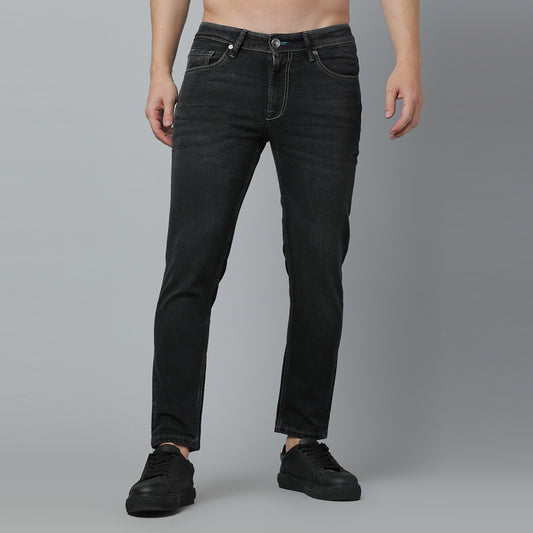 MID GREY SLIM CROP FIT JEANS