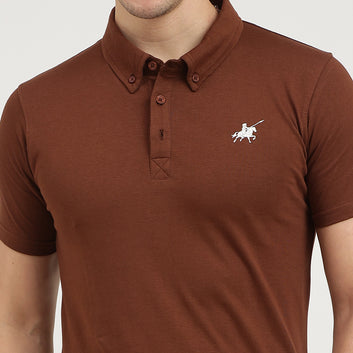 SOLID COTTON POLO SHIRT