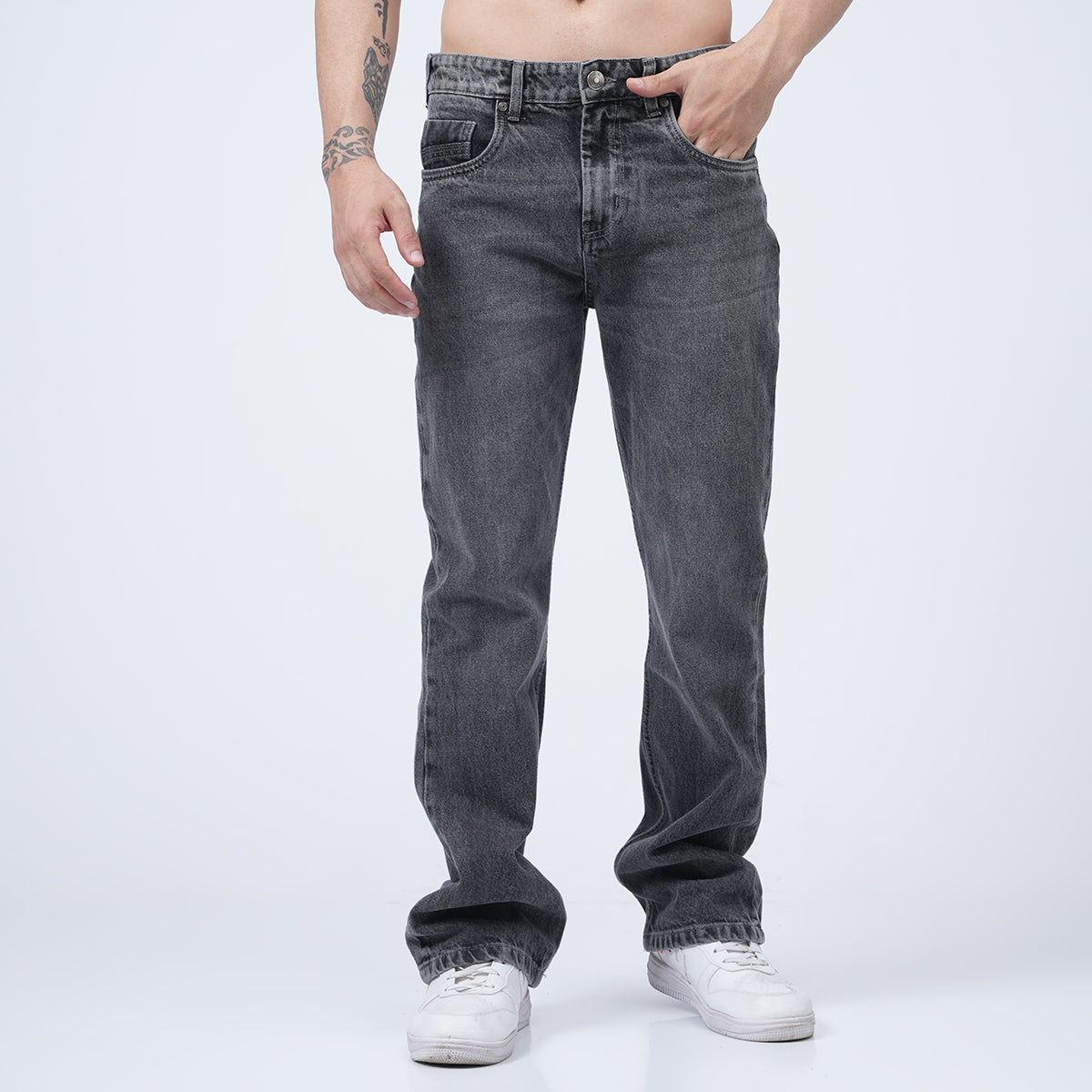 LIGHT GREY BOOTCUT JEANS