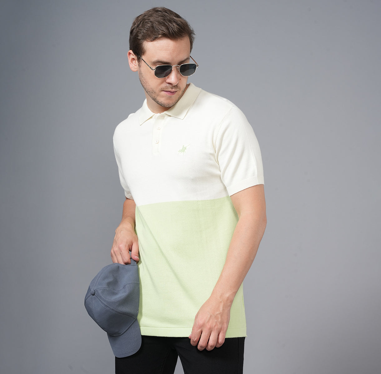 FLAT KNIT COTTON POLO SHIRT