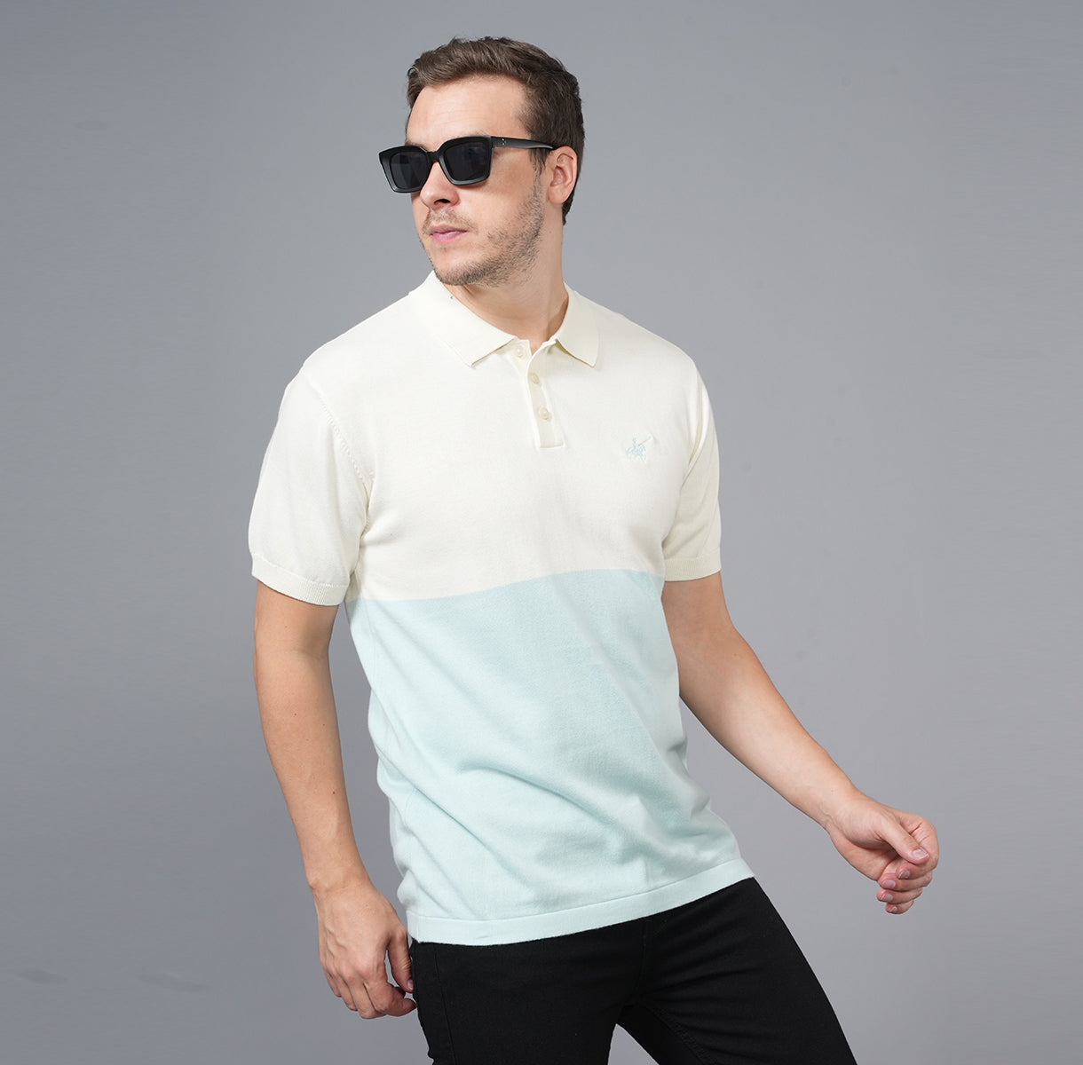 FLAT KNIT COTTON POLO SHIRT