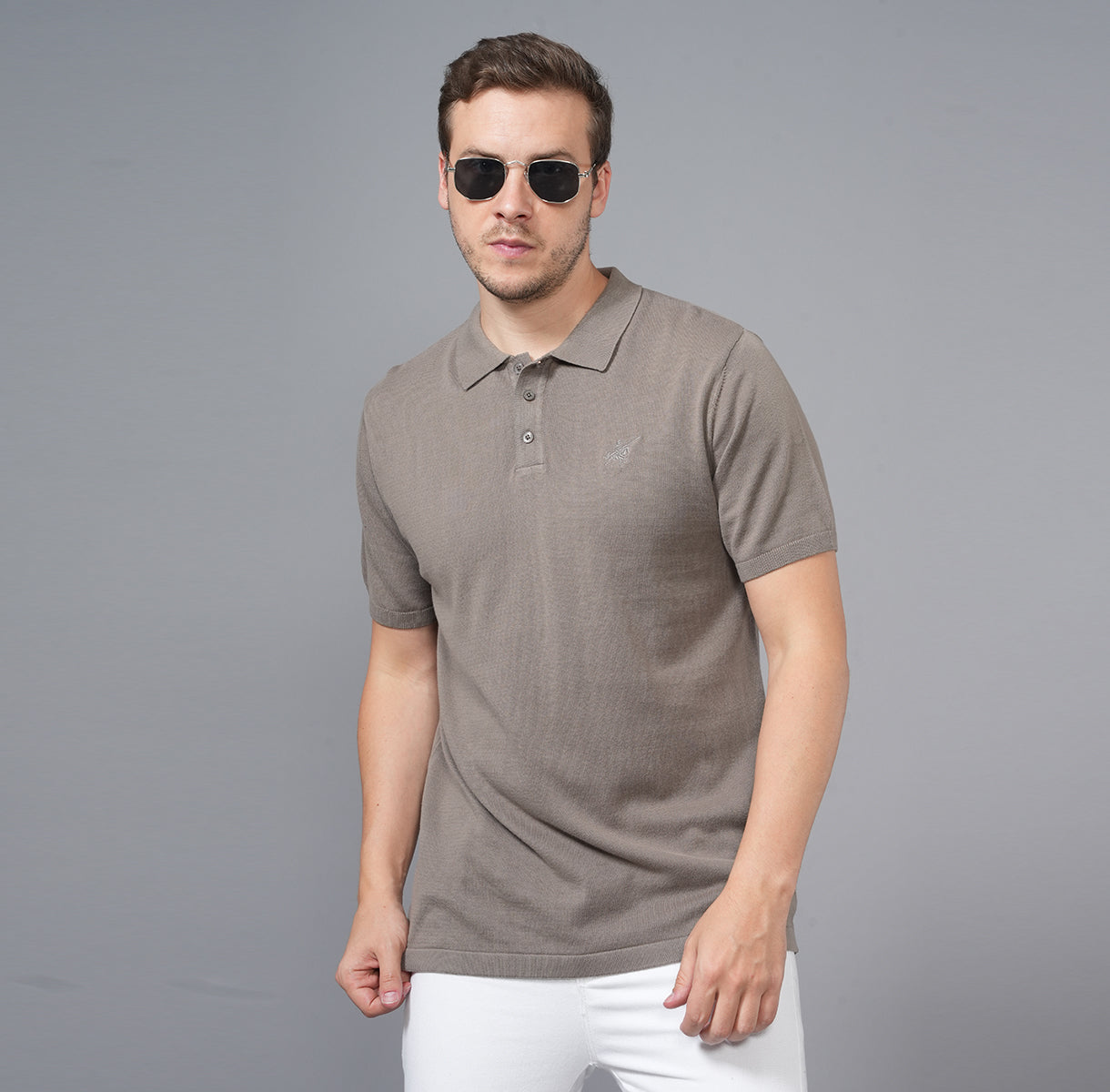 FLAT KNIT COTTON POLO SHIRT