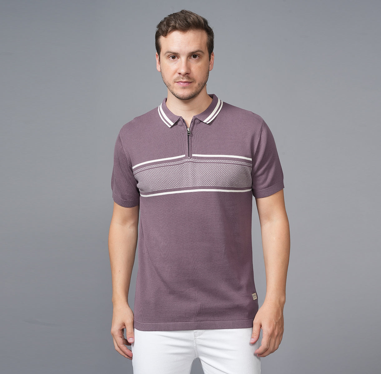 SINGLE STRIPE RUGBY COTTON POLO SHIRT