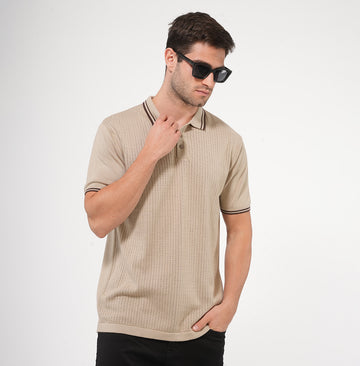 HALF SLEEVES POLO SWEATER