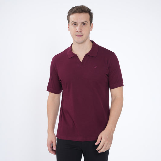 SLIM FIT POPCORN COTTON POLO SHIRT