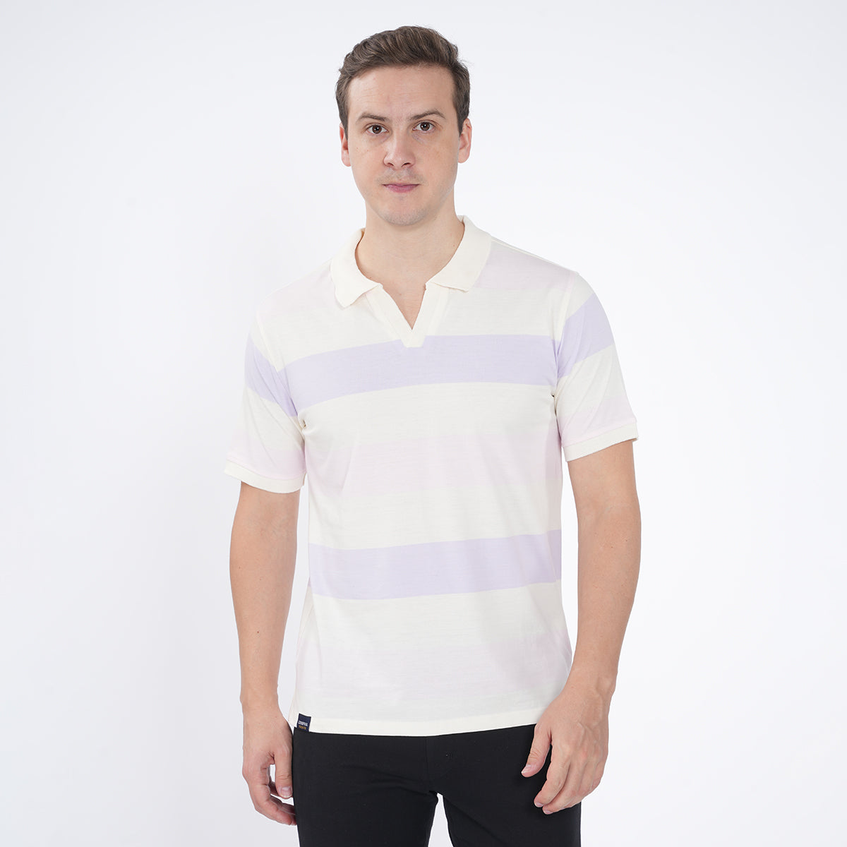 SLIM FIT AUTO STRIPES COTTON POLO SHIRT