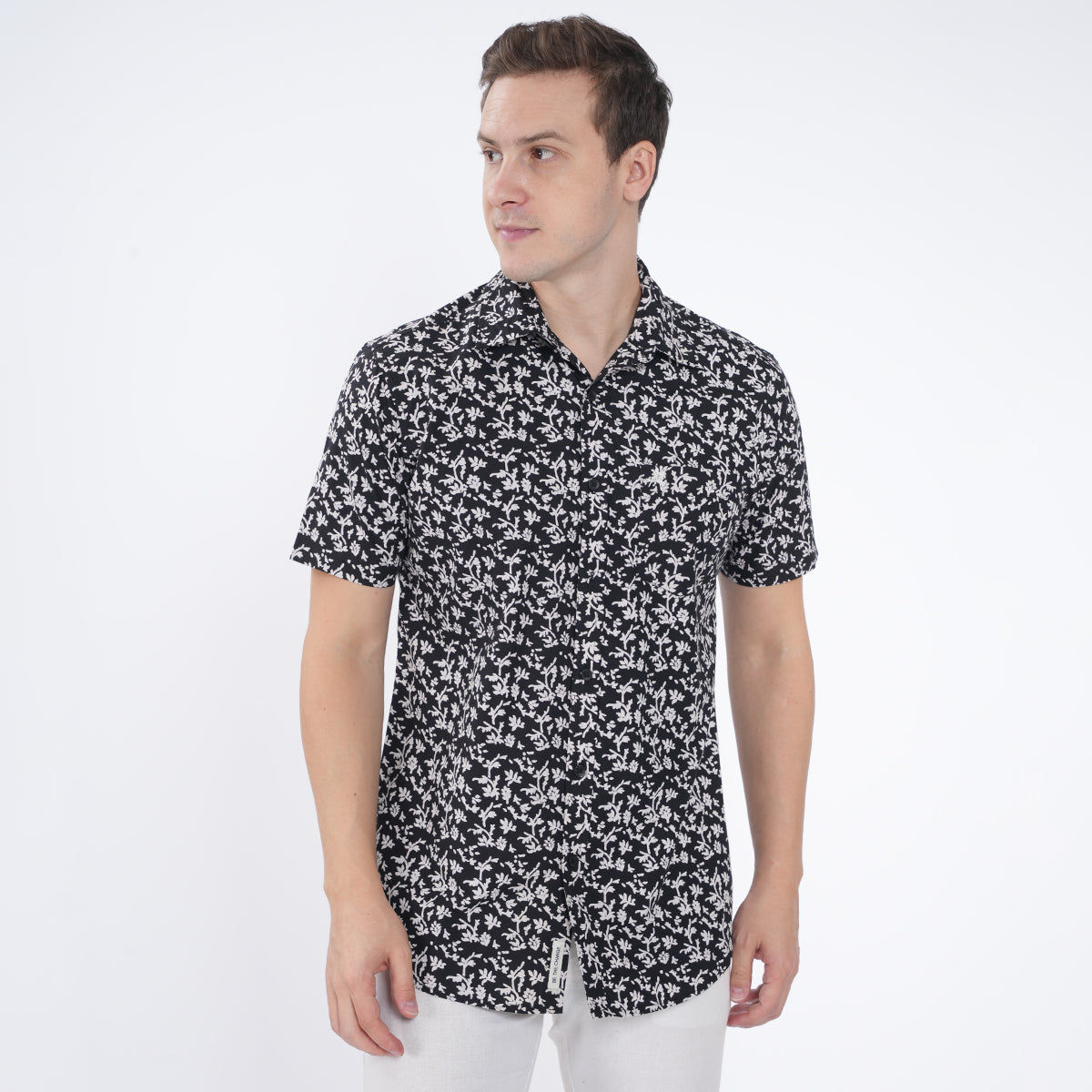 AOP HALF SLEEVES BAGRU PRINT SHIRT