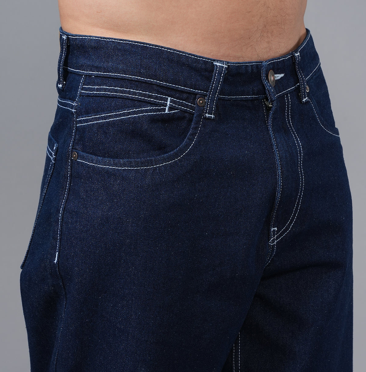 Bio wear Classic Jeans【Washed Indigo】 INDIGO DARK WASH LOOSE FIT JEANS