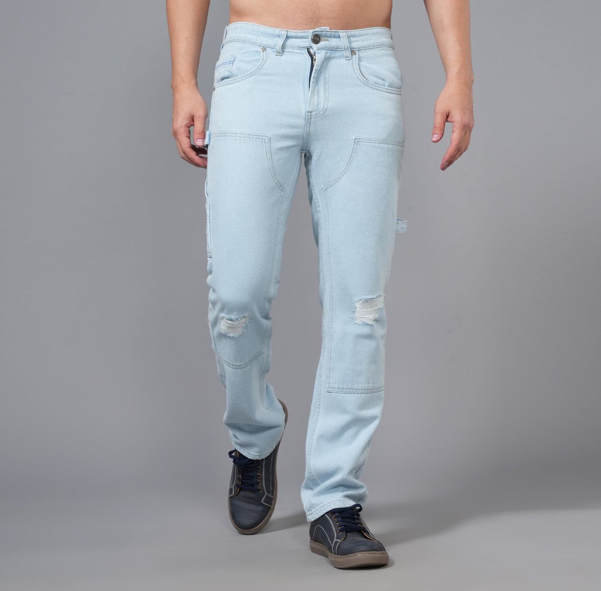 INDIGO CARPENTER STRAIGHT FIT JEANS