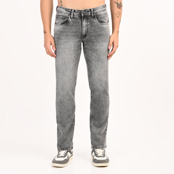 GREY STRAIGHT FIT JEANS
