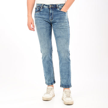 INDIGO YELLOW TINT STRAIGHT FIT DENIM