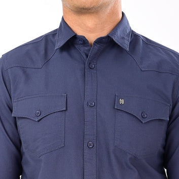 SOLID FULL SLEEVES CASUAL FIT COTTON SHIRT