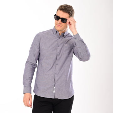 SOLID OXFORD FULL SLEEVES CASUAL FIT SHIRT
