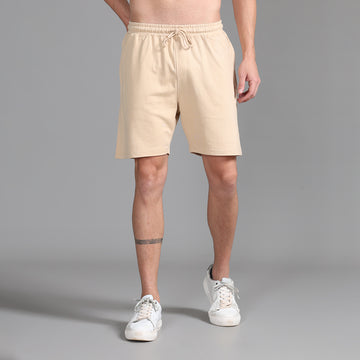 BEIGE KNITTED SHORTS
