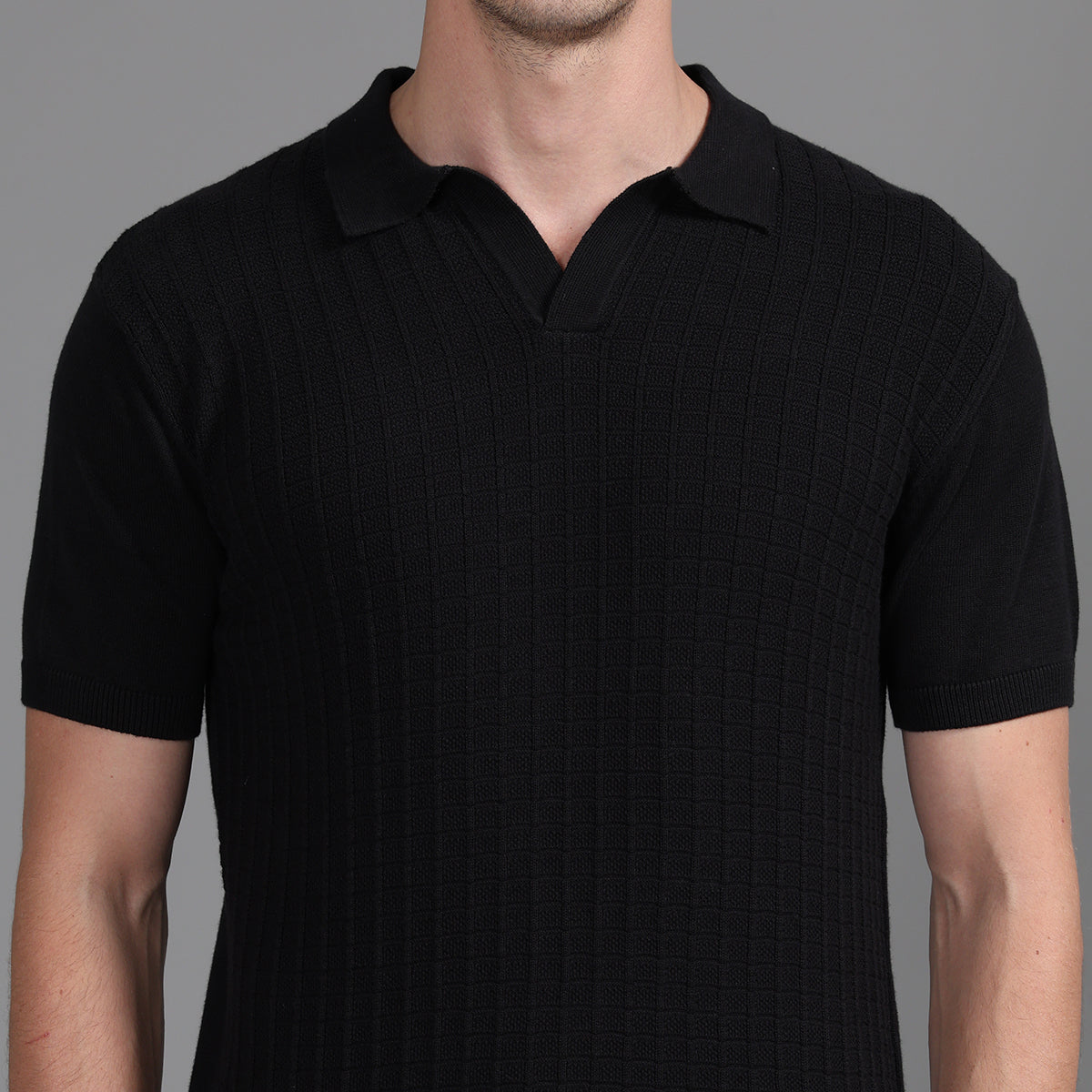 FLAT KNIT COTTON POLO SHIRT