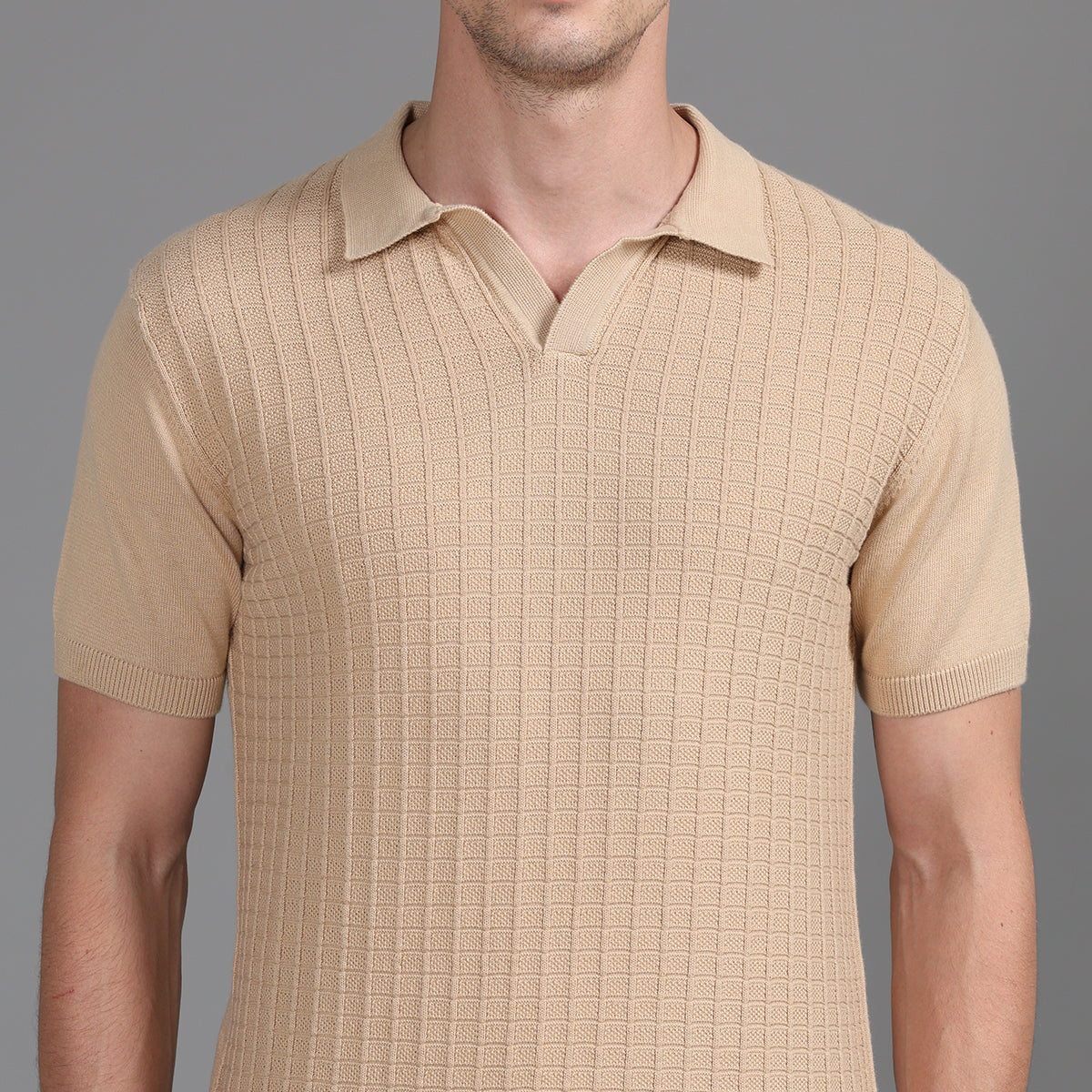 FLAT KNIT COTTON POLO SHIRT