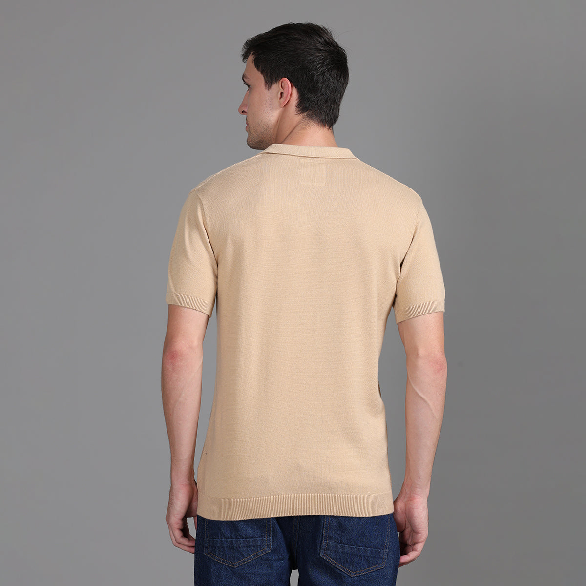 FLAT KNIT COTTON POLO SHIRT