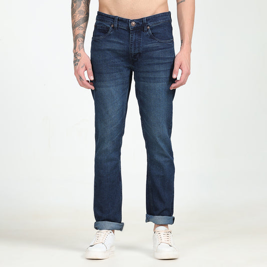 DARK BLUE STRAIGHT FIT JEANS