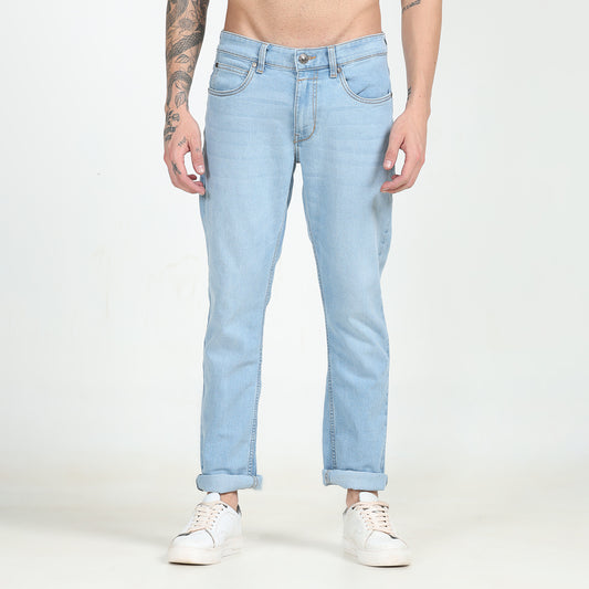 LIGHT BLUE STRAIGHT FIT JEANS