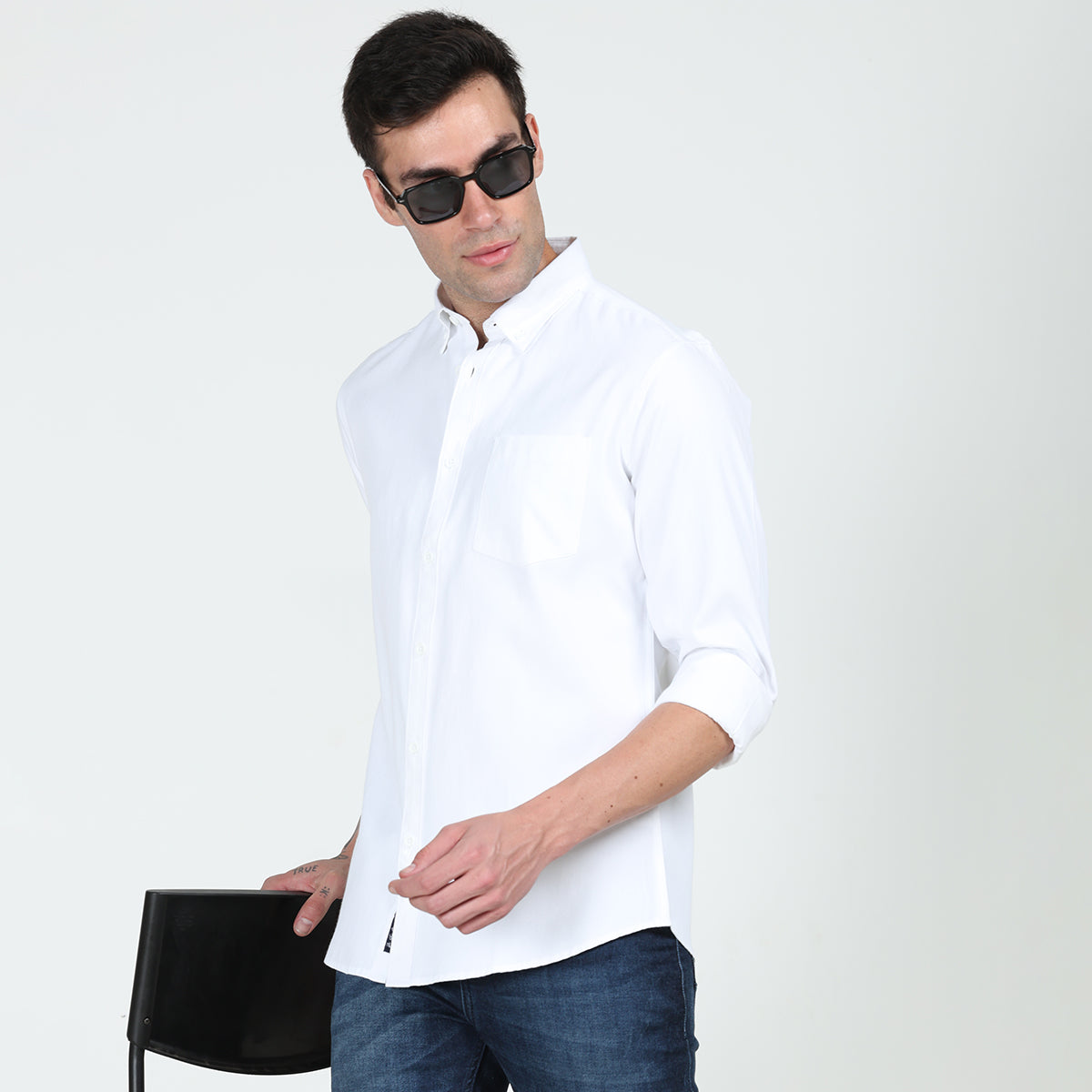 FULL SLEEVES SEMI FORMAL COTTON SHIRT