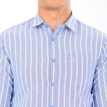 STRIPES FULL SLEEVES CASUAL FIT COTTON SHIRT