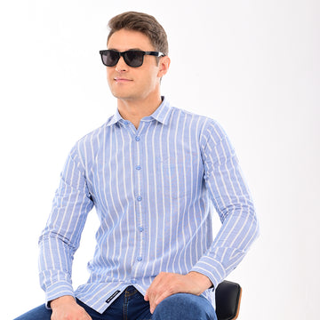 STRIPES FULL SLEEVES CASUAL FIT COTTON SHIRT
