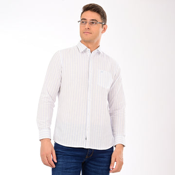 STRIPES FULL SLEEVES CASUAL FIT COTTON SHIRT