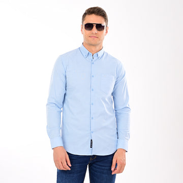 SOLID OXFORD FULL SLEEVES CASUAL FIT SHIRT