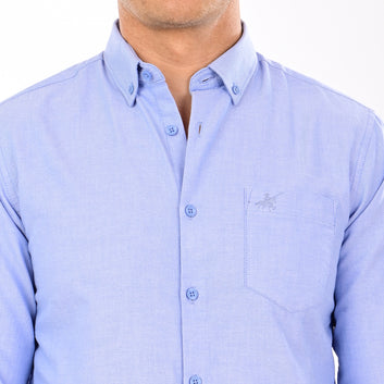 SOLID OXFORD FULL SLEEVES CASUAL FIT SHIRT