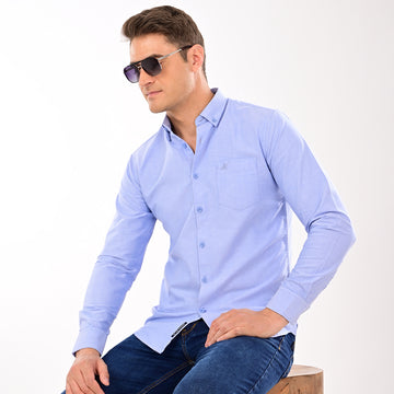 SOLID OXFORD FULL SLEEVES CASUAL FIT SHIRT